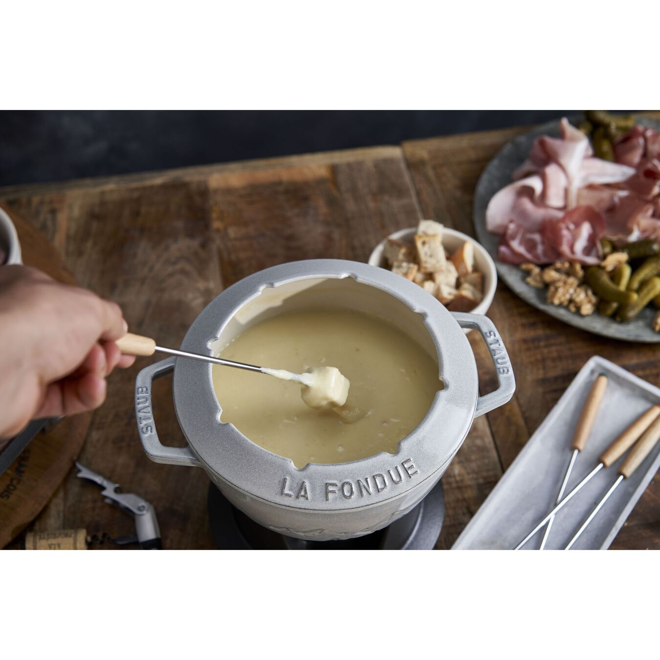 Service à fondue 20 cm, Truffe blanche,,large 6