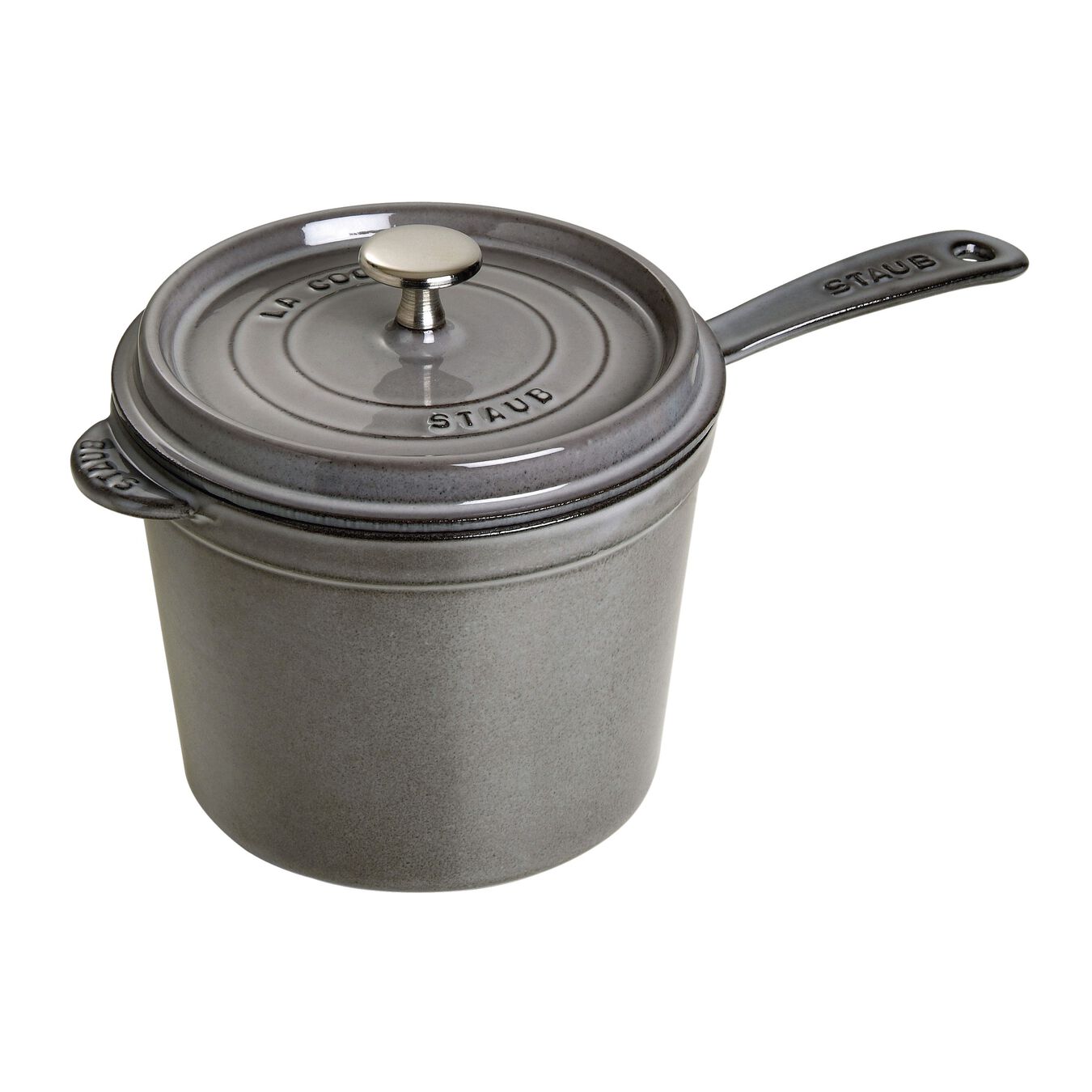 2.8 l cast iron round Sauce pan, graphite-grey,,large 2