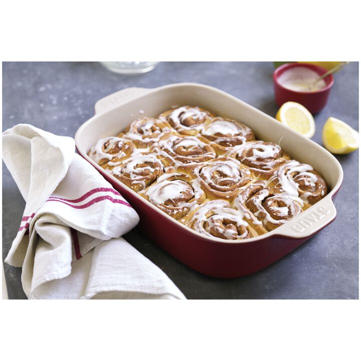 Ceramique, 3.7 l ceramic rectangular Oven dish, cherry, large 2