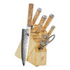 BIRCHWOOD 5000MCD, 7 Piece, Knife block set, brown, small 1