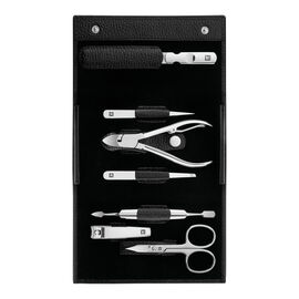 7-pc, Leather Snap Fastener Case, Black Matte
