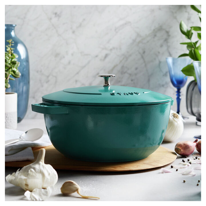 Cast Iron, 5.25 qt, Essential French Oven, Turquoise, large 2