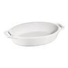 17 cm oval Ceramic Oven dish pure-white,,large