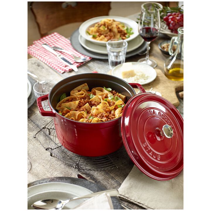 La Cocotte, 4.75 l cast iron round Tall cocotte, cherry, large 2