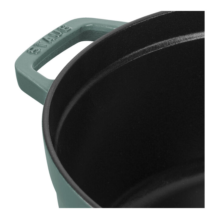 STAUB La Cocotte 6.7L Round Cast Iron Dutch Oven - Enameled, Graphite Grey, Nickel Knob, Made In France