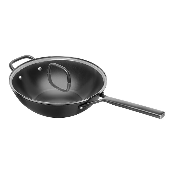 Milano, 30 cm, Wok med glaslock, Svart, large 1