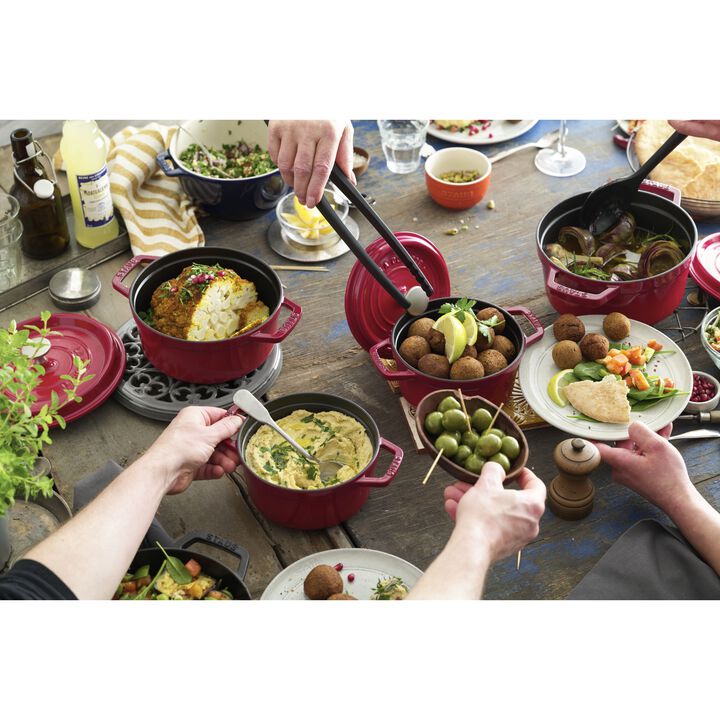 鋳物ホーロー鍋, ピコ・ココット 20 cm, ラウンド, チェリー, 鋳鉄, large 3