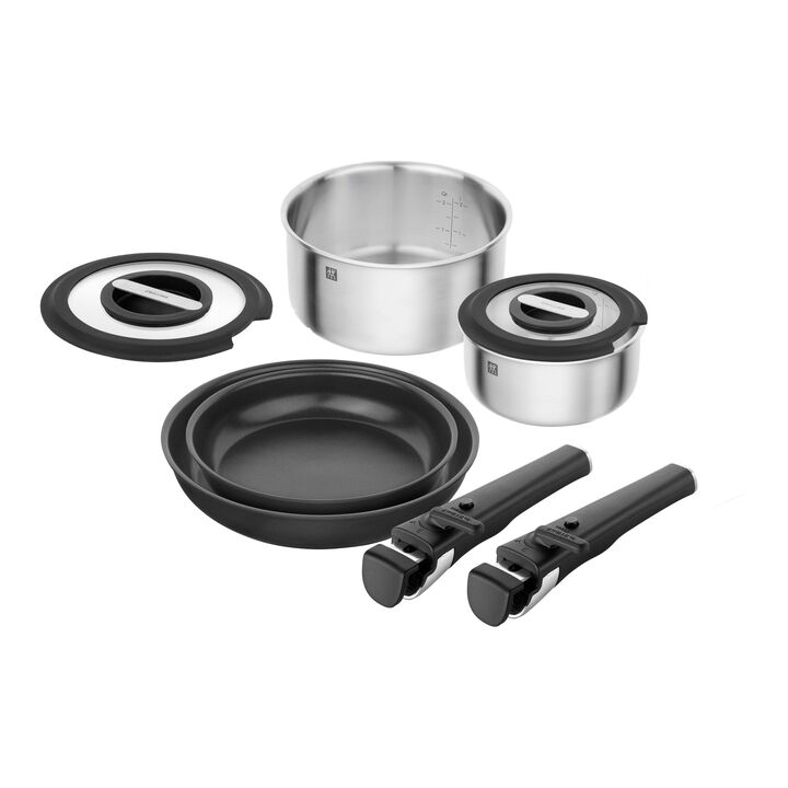 UNLOCK, Starter set con padelle, pentole, coperchi e manici, 8 pz., large 1