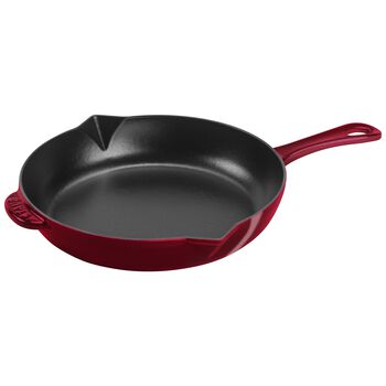 26 cm / 10 inch cast iron Frying pan with pouring spout, Bordeaux,,large 1