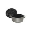 Cast Iron - Specialty Items, 1.1 qt, oval, Pig Cocotte, graphite grey, small 6