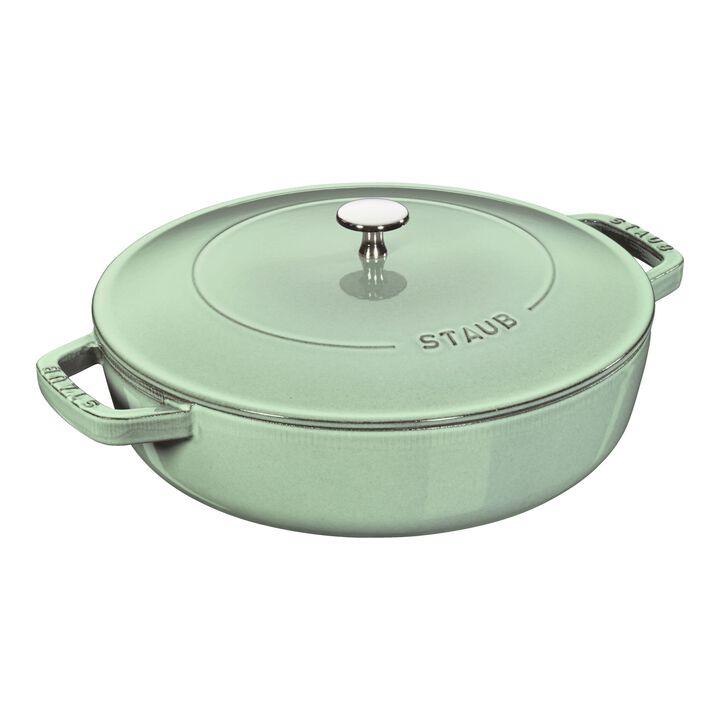 Braisers, 28 cm round Cast iron Saute pan Chistera sage, large 1