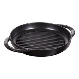 Staub Grill Pans, ピュアグリル 23 cm, ラウンド, ブラック, 鋳鉄
