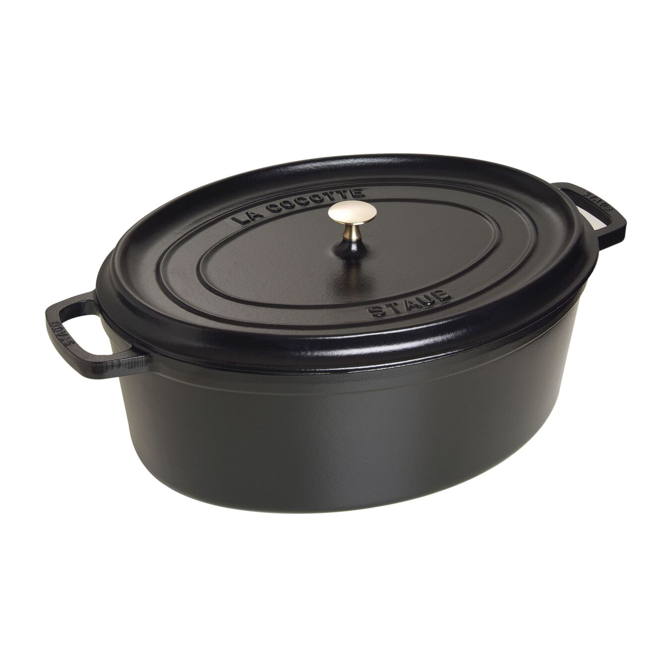 12 l cast iron oval Cocotte, black - Visual Imperfections,,large 1