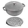 La Cocotte, Essential French Oven with lily lid and trivet 2 Piece, cast iron, small 1