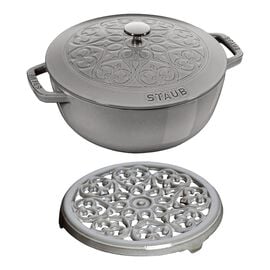 Staub La Cocotte, Essential French Oven with lily lid and trivet 2 Piece, cast iron