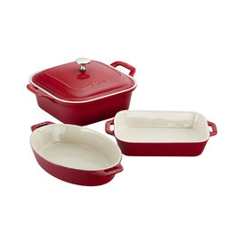 Staub Ceramic - Mixed Baking Dish Sets, 4-pc, Mixed Baking Dish Set, cherry