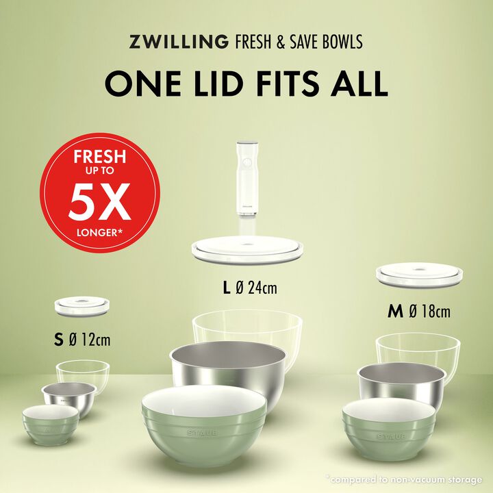 Fresh & Save BOWLS, Låg til vakuumskål L / 24 cm, Hvid, large 4