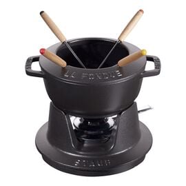 Staub Specialities, Juego de fondue 16 cm, Negro