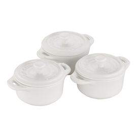 Staub Ceramique, 3 Piece ceramic Cocotte set, matte-white