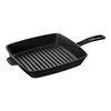 12-inch, cast iron, square, American grill, shiny black,,large