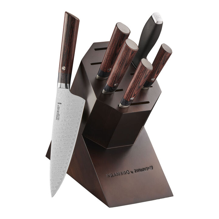 Bob Kramer Meiji, 7-pc, Knife block set, brown, large 1