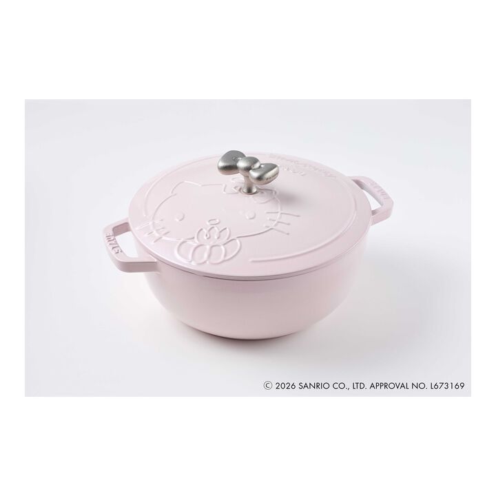 鋳物ホーロー鍋, Wa-NABE・フレンチオーブン Hello Kitty 24 cm, 鋳鉄, large 1