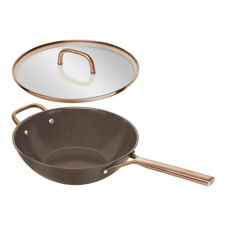 Forte Plus, 30 cm, Wok med glaslock, Brun, large 3