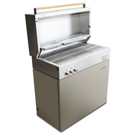 Propane gas grill, taupe