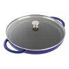 round, Grill pan with glass lid, dark blue,,large