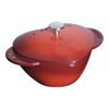 Cocotte 20 cm, Herz, Kirsch-Rot, Gusseisen,,large