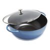 32 cm / 12.5 inch cast iron Wok, ice-blue - Visual Imperfections,,large