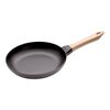 Pans, 24 cm / 9.5 inch cast iron Frying pan with wooden handle, black, small 1