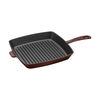 Grill Pans, 30 cm cast iron square American grill, grenadine-red, small 3
