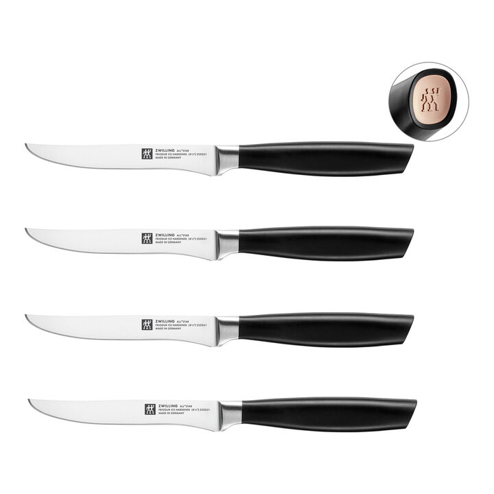 Steak knife set 4 pieces, rosegold, large 1