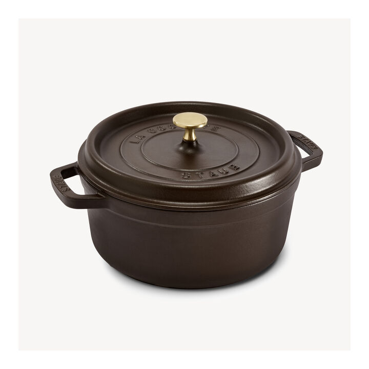 La Cocotte, Cocotte 28 cm / 6,75 l, Rund, Chokolade, Støbejern, large 2