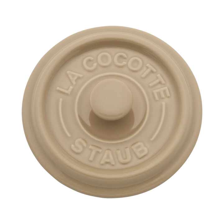 Stoneware, 3-pc, Mini Round Dutch Oven Set, sesame, large 4