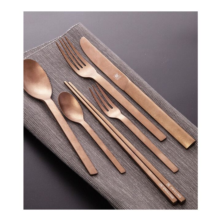 Minimale (matted), 24 Piece Flatware Set rose gold PVD coated, large 2