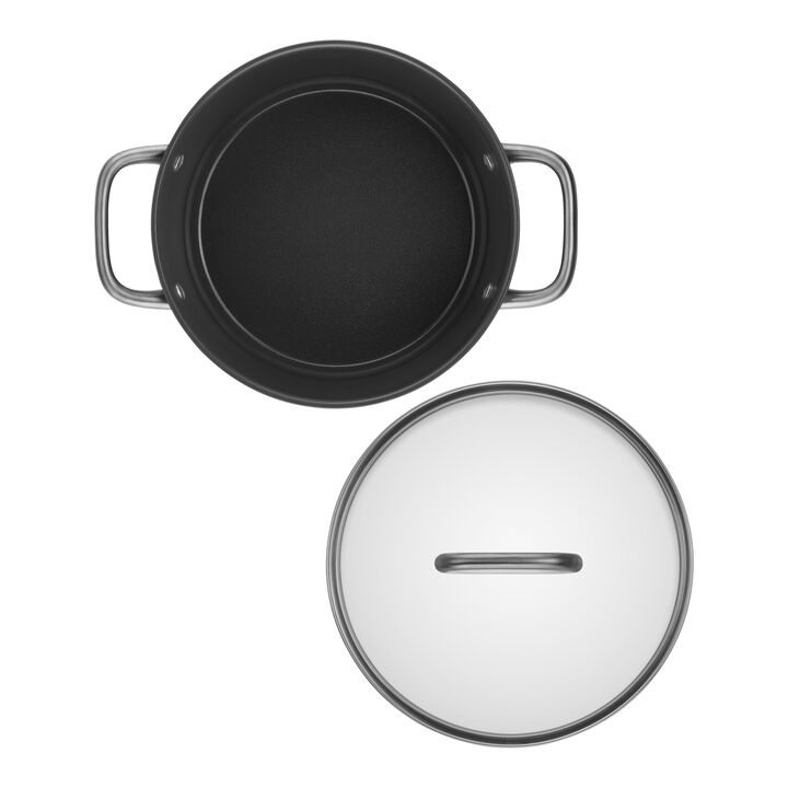 Milano, Gryta hög med glaslock 24 cm, Aluminum, large 2