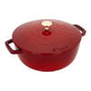 Cast Iron - Specialty Shaped Cocottes, 3.75 qt, Essential French Oven With Dragon Lid, Cherry, small 1