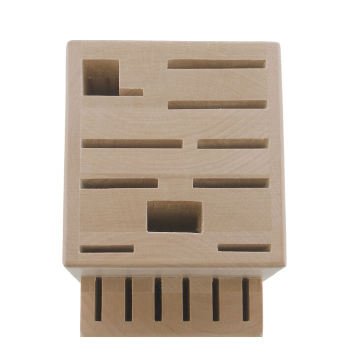 Storage, Birch, TWIN Birchwood Knife Block Empty, large 3