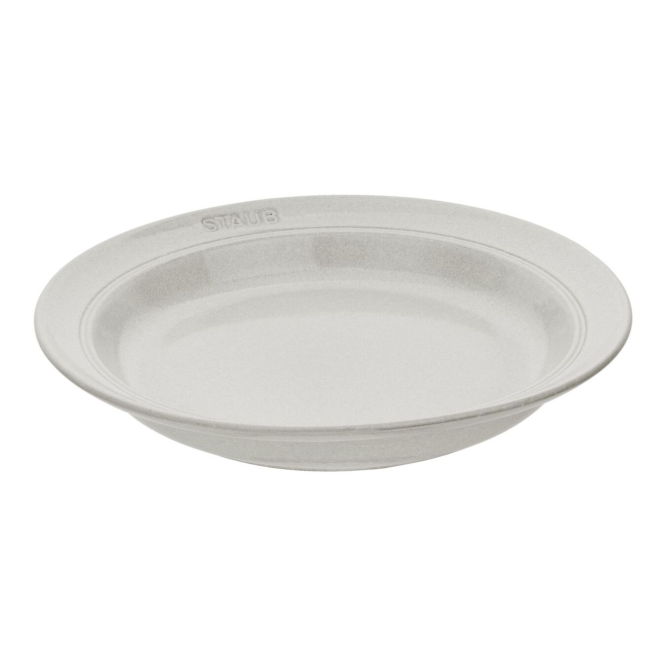 24 cm ceramic round Plate, white truffle,,large 1