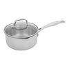 Clad H3, 2 qt Sauce Pan With Glass Lid, Stainless Steel , small 1