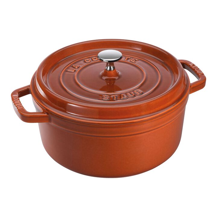 Cast Iron, 7 qt, Round, Cocotte, Burnt Orange - Factory Second, large 1