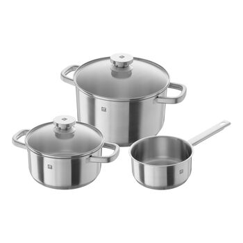 3-pcs 18/10 Stainless Steel Pot set silver,,large 1