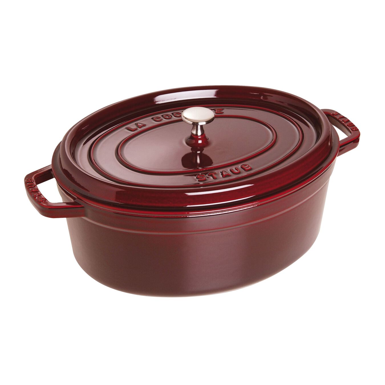Cocotte 31 cm, oval, Grenadine-Rot, Gusseisen,,large 1