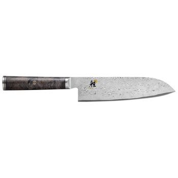 Couteau santoku 18 cm, Noir brun, Tranchant lisse,,large 1
