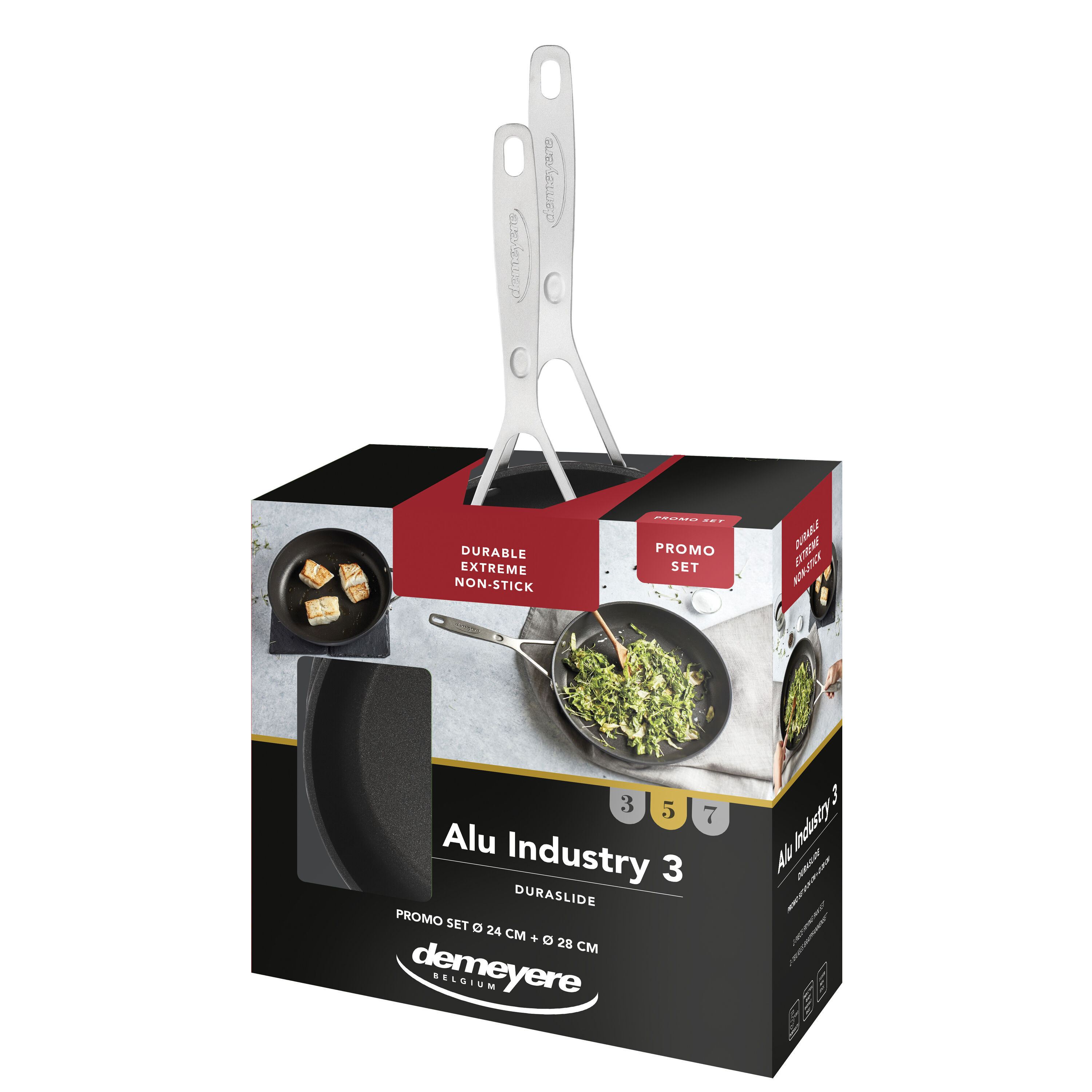 Demeyere Alu Industry 3 Koekenpannenset Duraslide, 2-delig - Alu Industry 3 - Demeyere