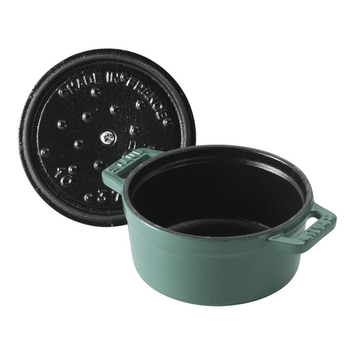 鋳物ホーロー鍋, ピコ・ココット 10 cm, ラウンド, ユーカリ, 鋳鉄, large 2