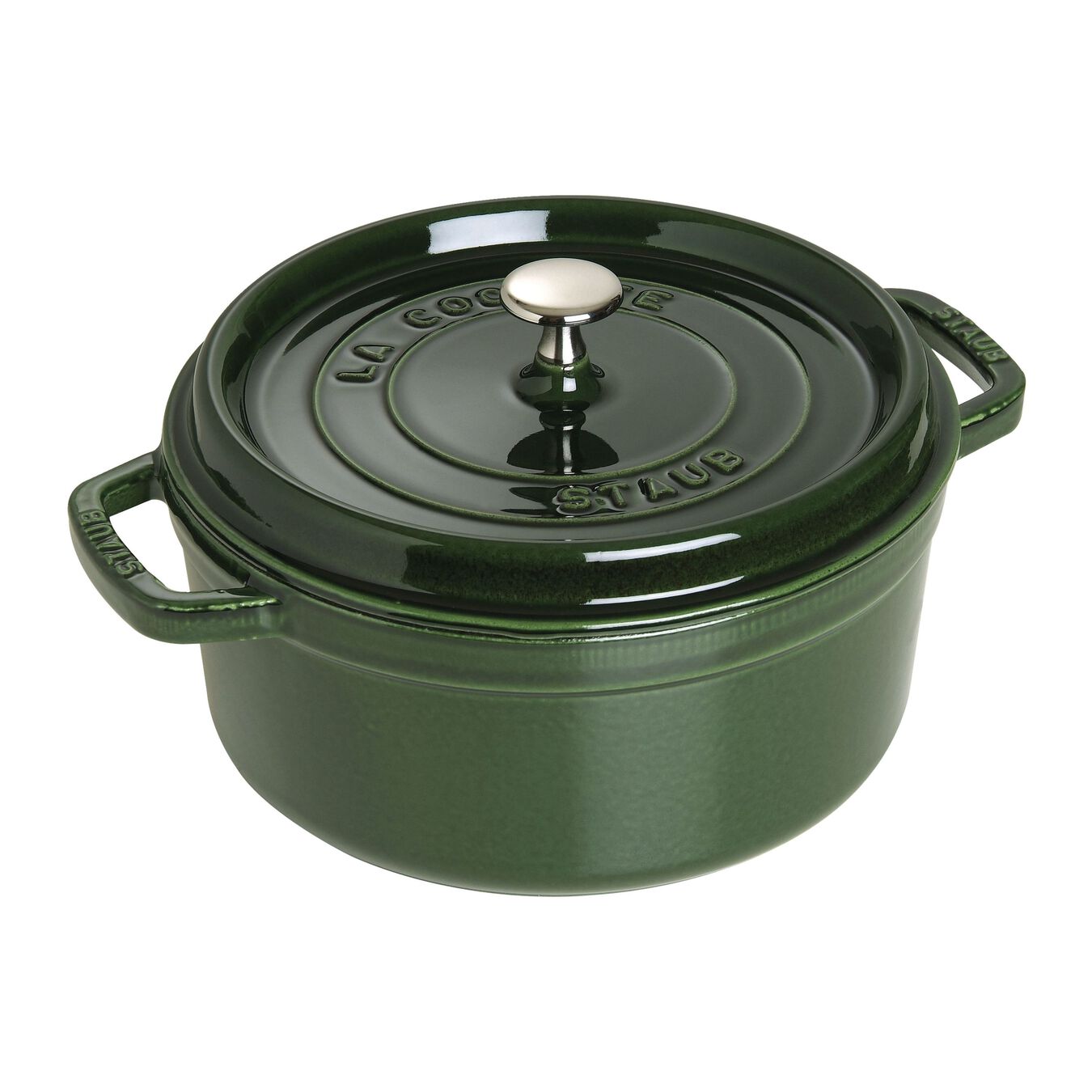 26 cm round Cast iron Cocotte basil-green,,large 1