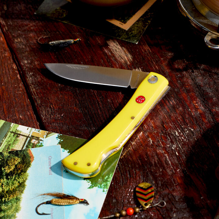 Outdoor, 3-inch, Landman Sodbuster Folding Pocket Knife, Yellow, large 3